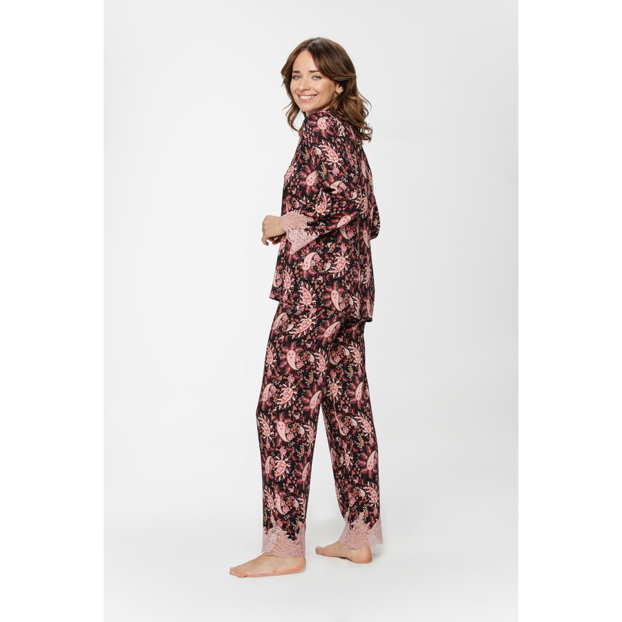 Pijama viscosa rosa caída fluida